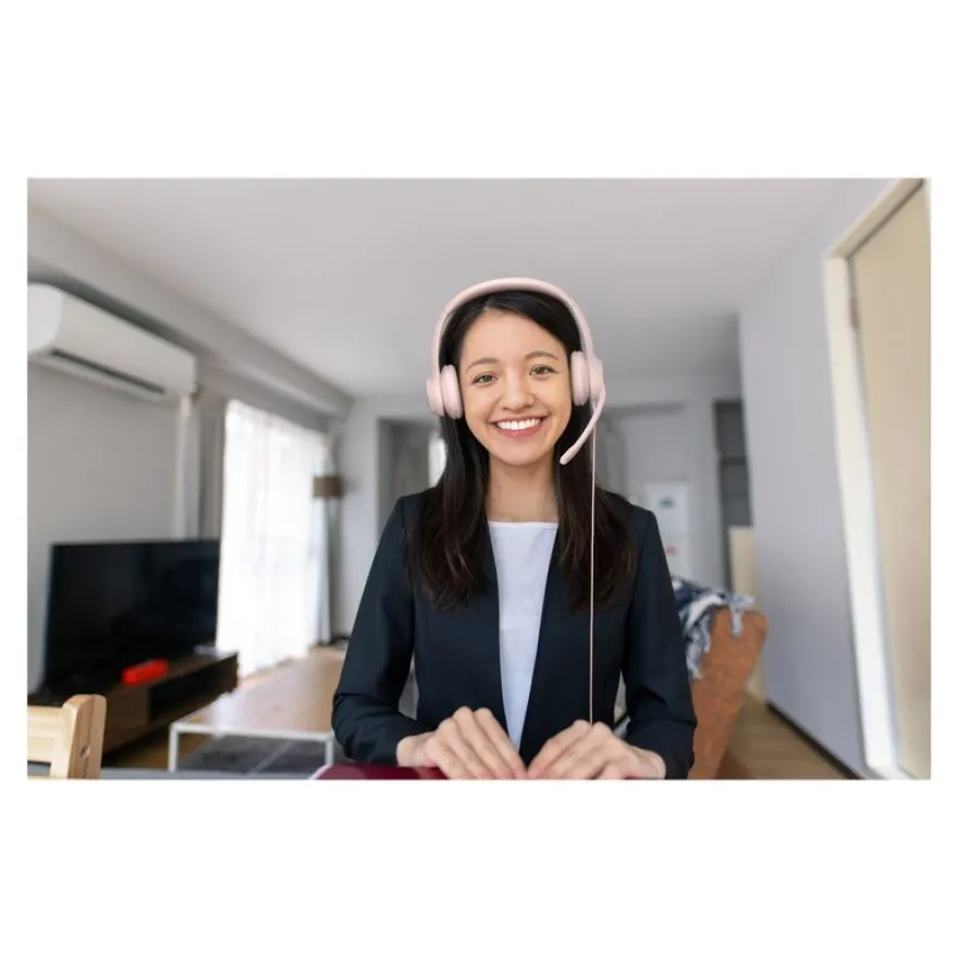 Logitech H390 - Casque filaire avec micro - USB-A - rose