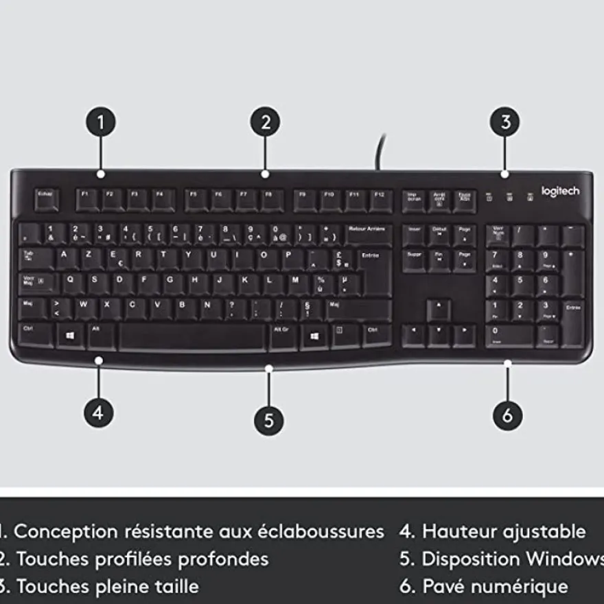 Logitech K120 - clavier filaire Azerty