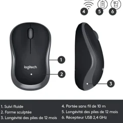 Logitech MK330 - ensemble clavier Azerty et souris sans fil - noir