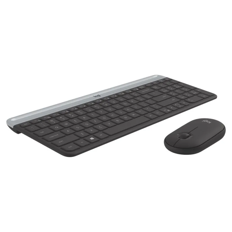 Logitech MK470 - Ensemble clavier et souris sans fil - ultra fin - Azerty - graphite