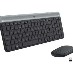 Logitech MK470 - Ensemble clavier et souris sans fil - ultra fin - Azerty - graphite