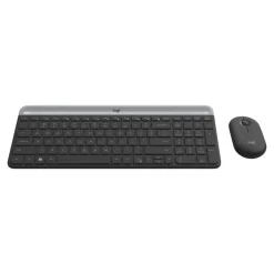 Logitech MK470 - Ensemble clavier et souris sans fil - ultra fin - Azerty - graphite