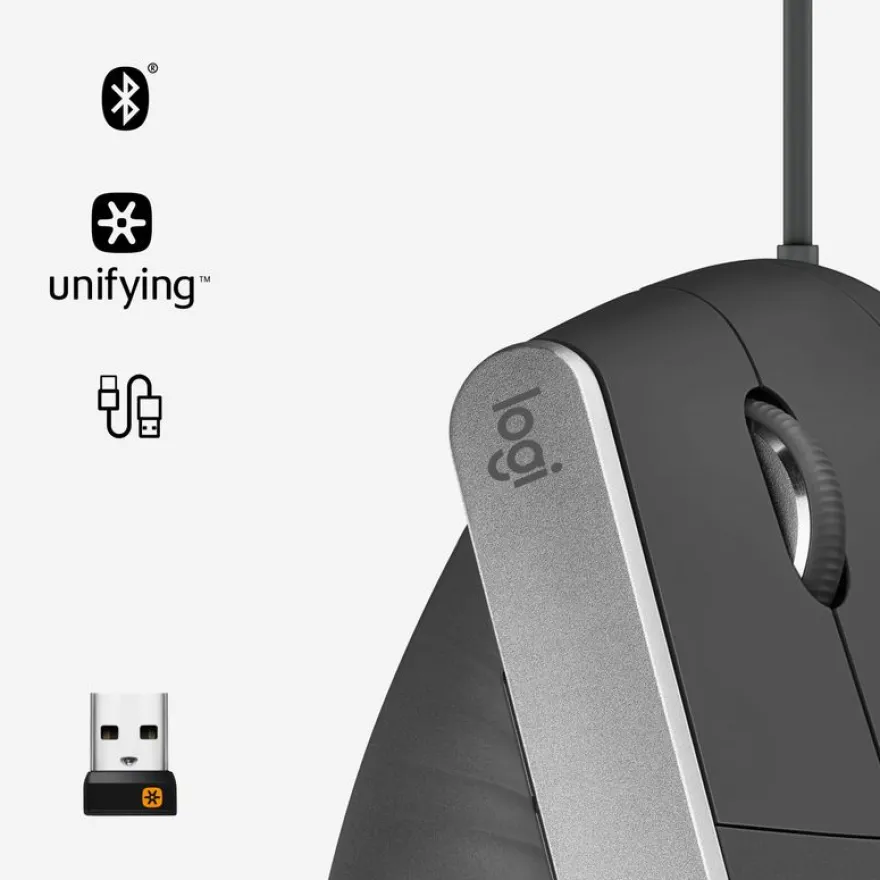 Logitech MX Vertical - souris sans fil ergonomique - gris