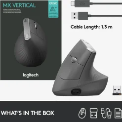 Logitech MX Vertical - souris sans fil ergonomique - gris