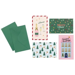Lot de 12 cartes de vœux Noël - 12 enveloppes vertes - Viquel