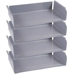 Lot de 4 casiers époxy pour table GANGE/TAGE/LEM - L51xP29xH10,5 cm - Gris alu