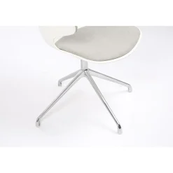 Lot de 2 chaises KHONG - avec accoudoirs - blanc et gris