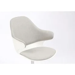 Lot de 2 chaises KHONG - avec accoudoirs - blanc et gris
