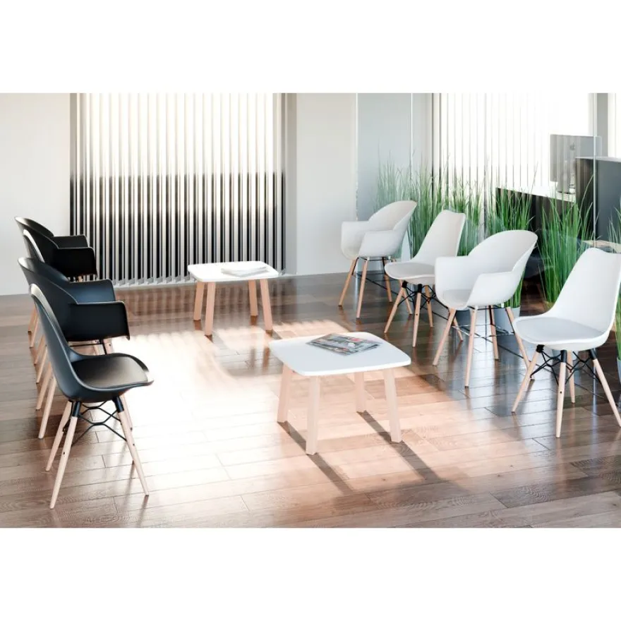 Lot de 2 chaises WISEMAN - Pieds en hêtre massif - noir