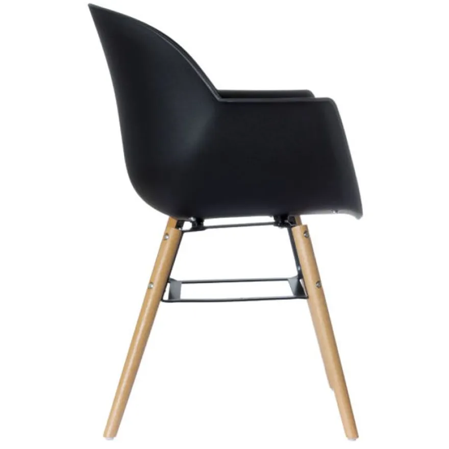 Lot de 2 chaises WISEMAN - Pieds en hêtre massif - noir