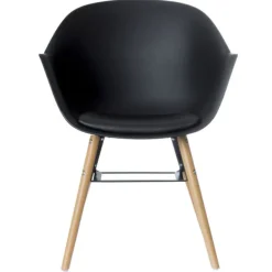 Lot de 2 chaises WISEMAN - Pieds en hêtre massif - noir