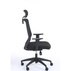Lot de 2 fauteuils de bureau SCOTT - accoudoirs réglables - appuie-tête réglable - noir