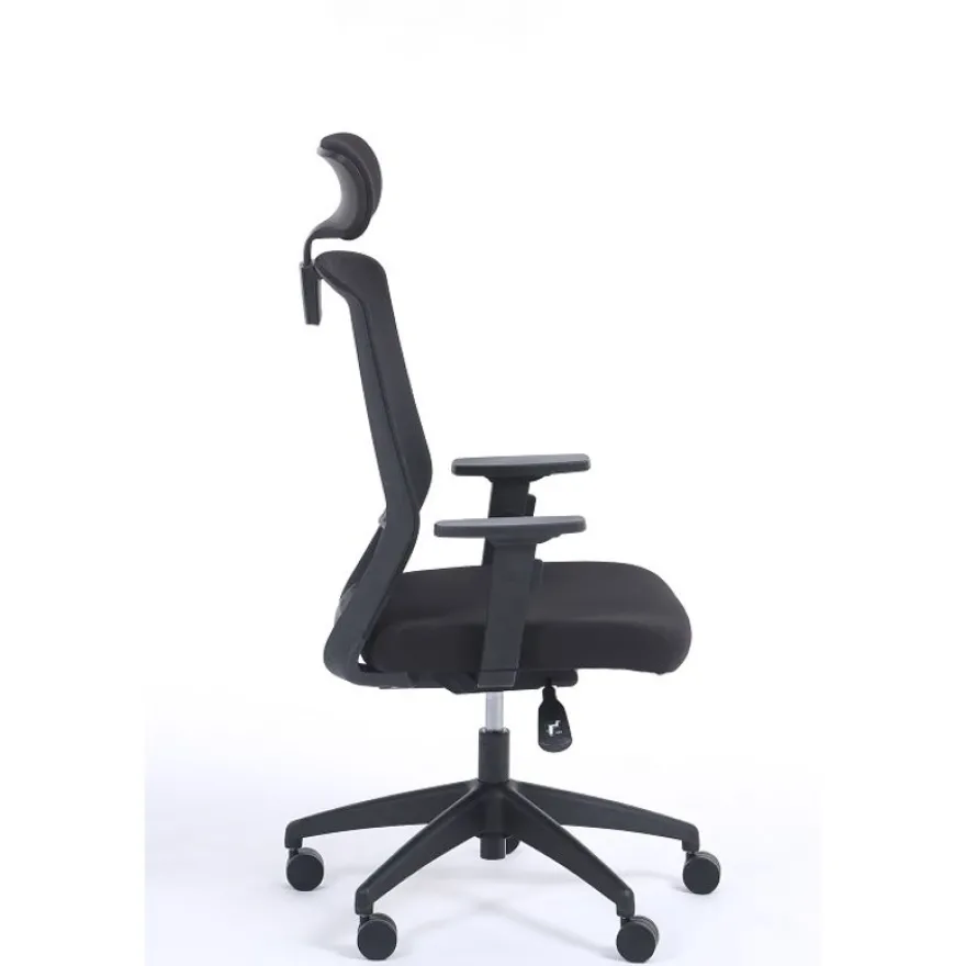 Lot de 2 fauteuils de bureau SCOTT - accoudoirs réglables - appuie-tête réglable - noir