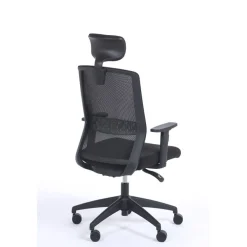 Lot de 2 fauteuils de bureau SCOTT - accoudoirs réglables - appuie-tête réglable - noir