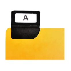 Lot de 24 guides alphabétiques 150×105 mm – Cartes à onglets métalliques noir