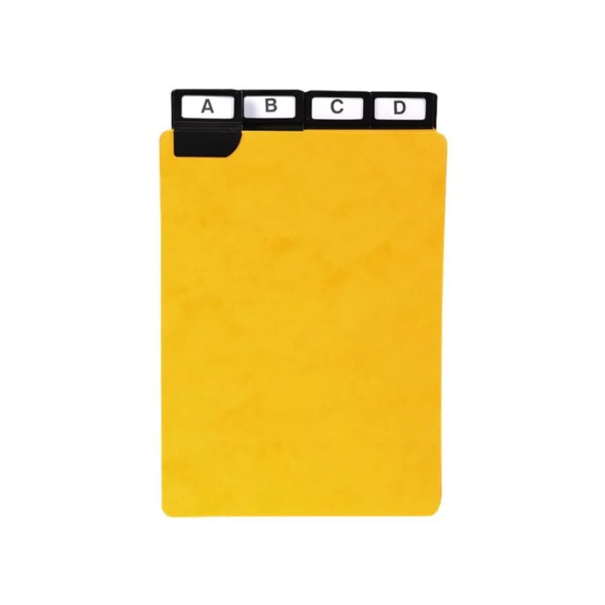 Lot de 24 guides alphabétiques 150×105 mm – Cartes à onglets métalliques noir