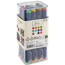 Lot de 12 marqueurs à alcool double pointe