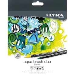 Lyra Aqua Brush Duo - 36 Feutres pinceaux double pointe - couleurs assorties