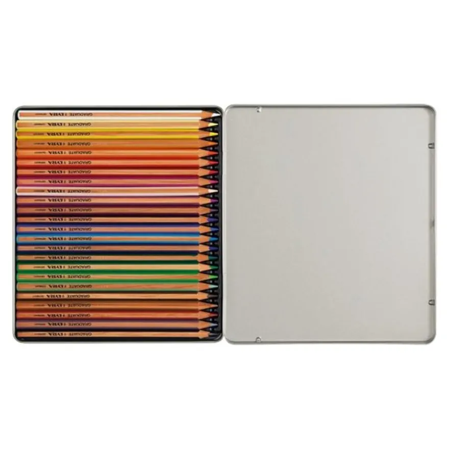Lyra Graduate - 24 Crayons de couleur - boîte métal