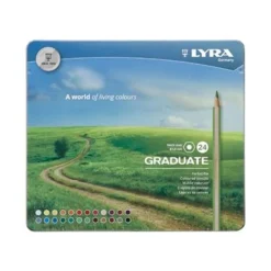 Lyra Graduate - 24 Crayons de couleur - boîte métal