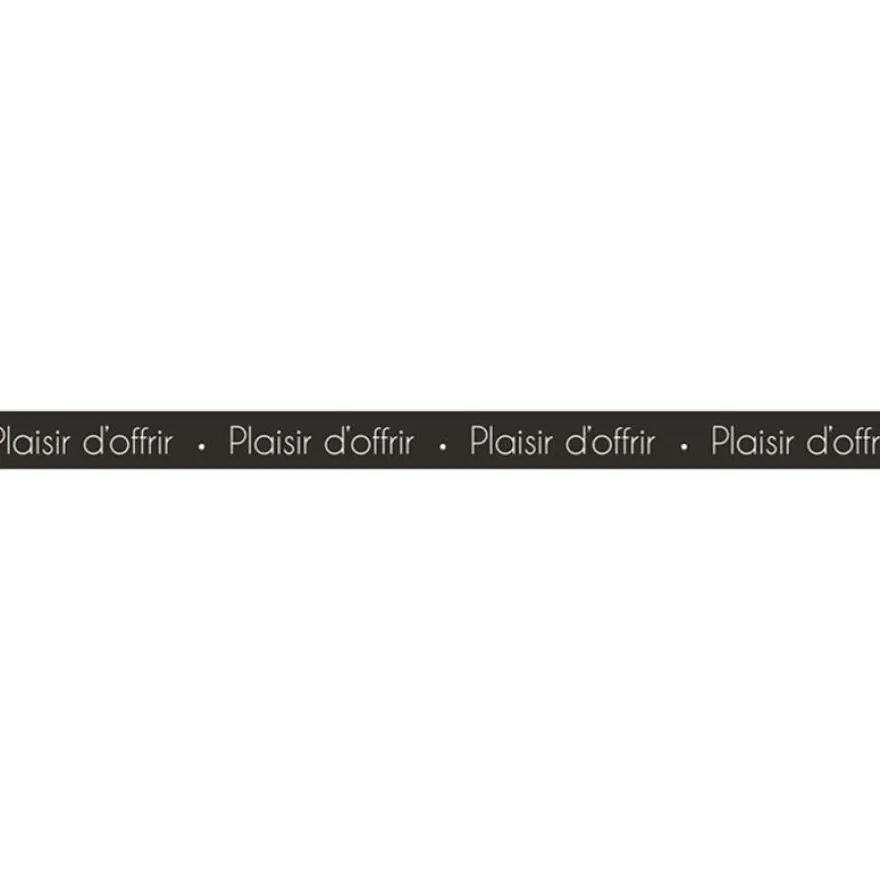 Maildor - Bolduc - ruban d'emballage 10 mm x 250 m - plaisir d'offrir noir/blanc