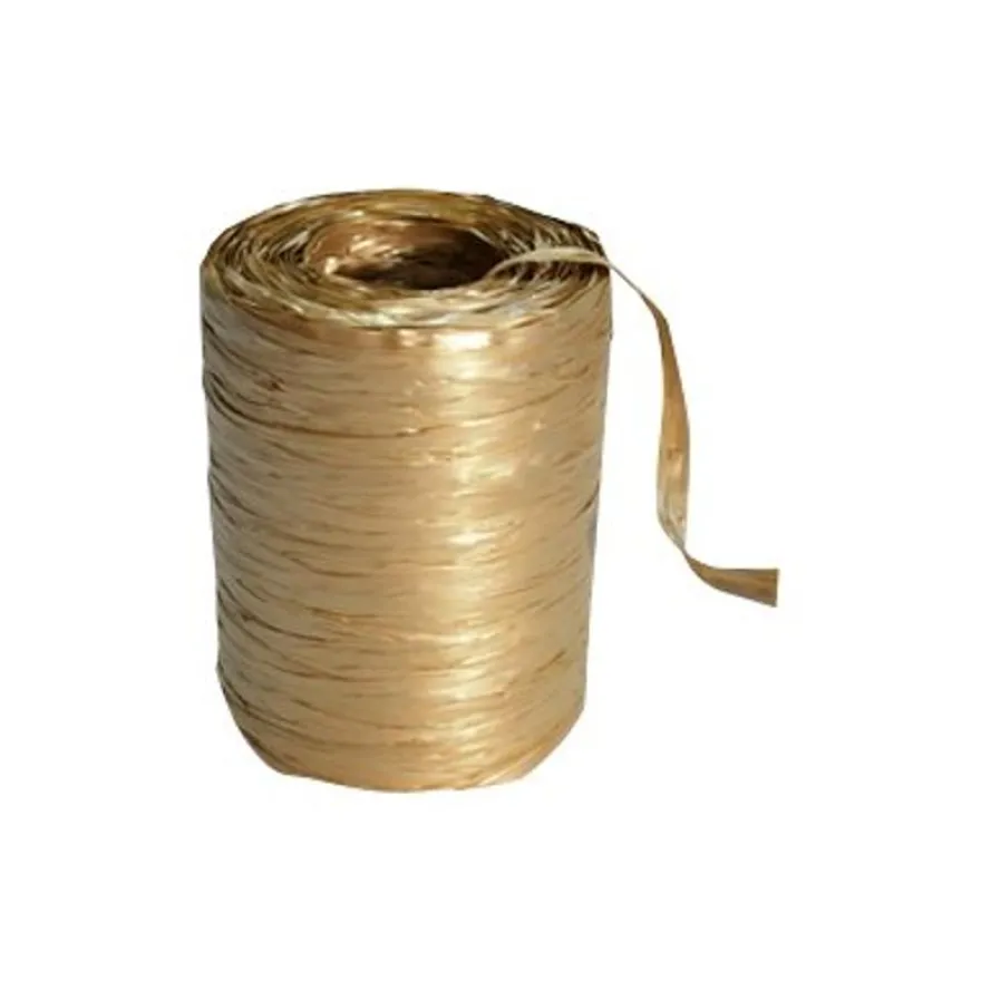 Maildor - Pelote de raphia synthétique - ruban d'emballage 100 m - or