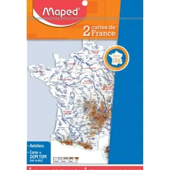 Maped - 2 cartes France - fleuves et departements