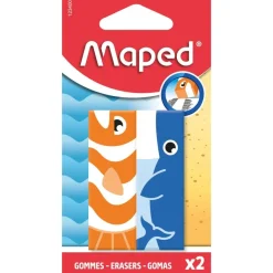 MAPED - 2 gommes ANIMAL - coloris assortis