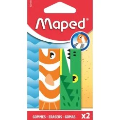 MAPED - 2 gommes ANIMAL - coloris assortis