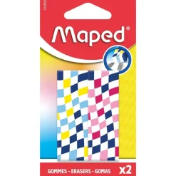 MAPED - 2 gommes DAMIER - coloris assortis