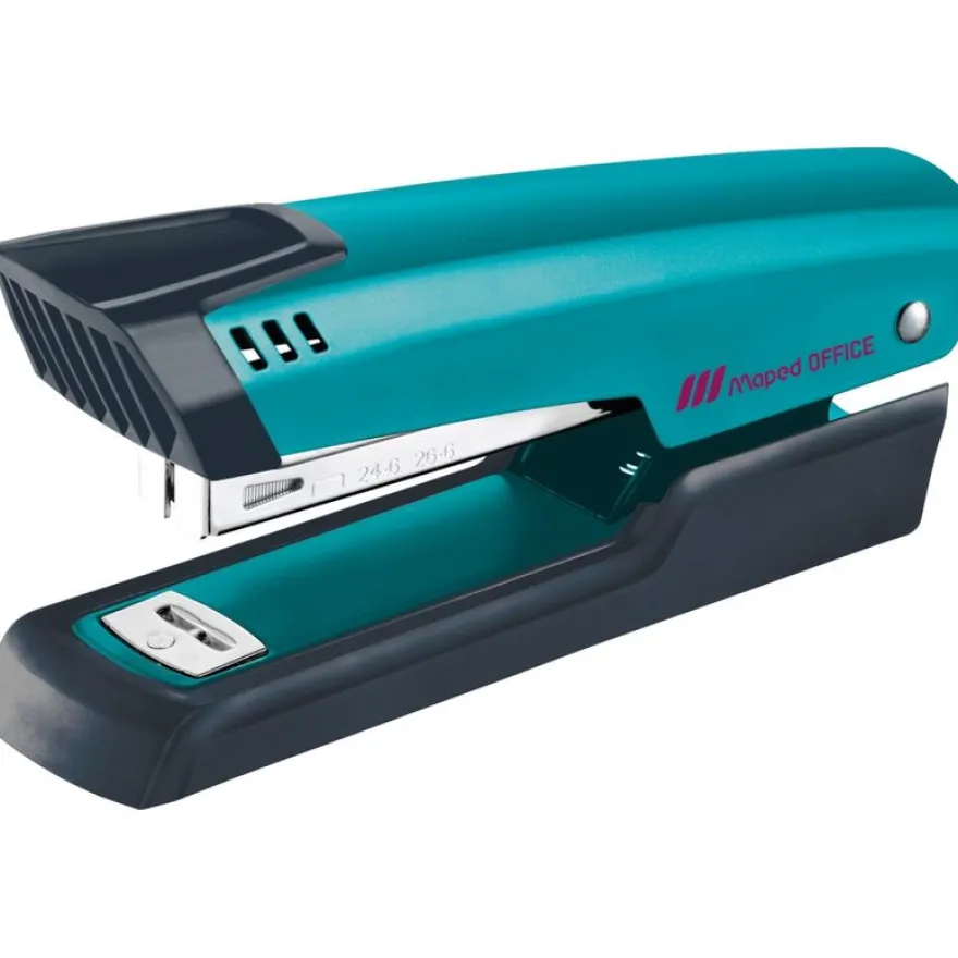 Maped - Agrafeuse décorée Essentials Metal - bleu - capacité de 25 feuilles - agrafes 24/6 ou 26/6