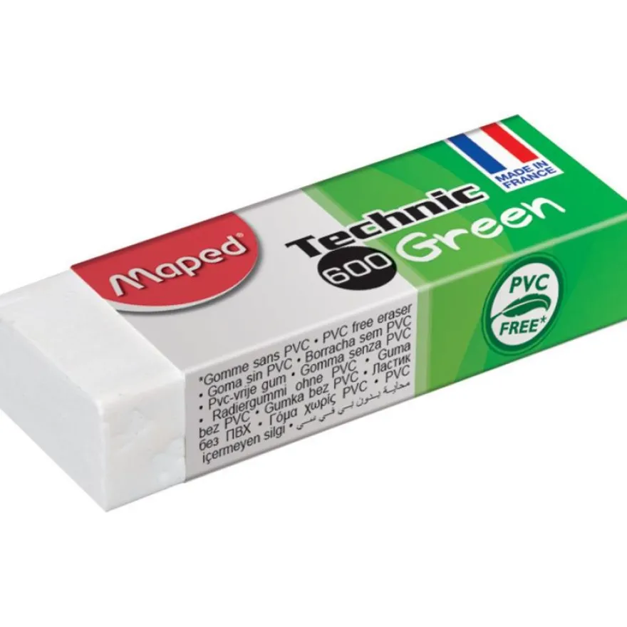 Maped - Gomme Technic 600 Green avec fourreau