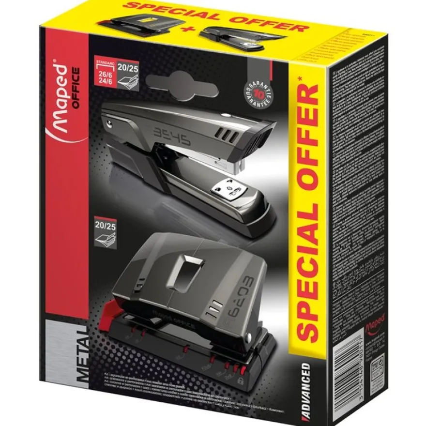 Maped - Kit agrafage Advanced : agrafeuse Half Strip + perforateur 20/25 feuilles