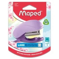 Maped - Mini agrafeuse Vivo Pastel - agrafes n°10 - disponible dans différentes couleurs