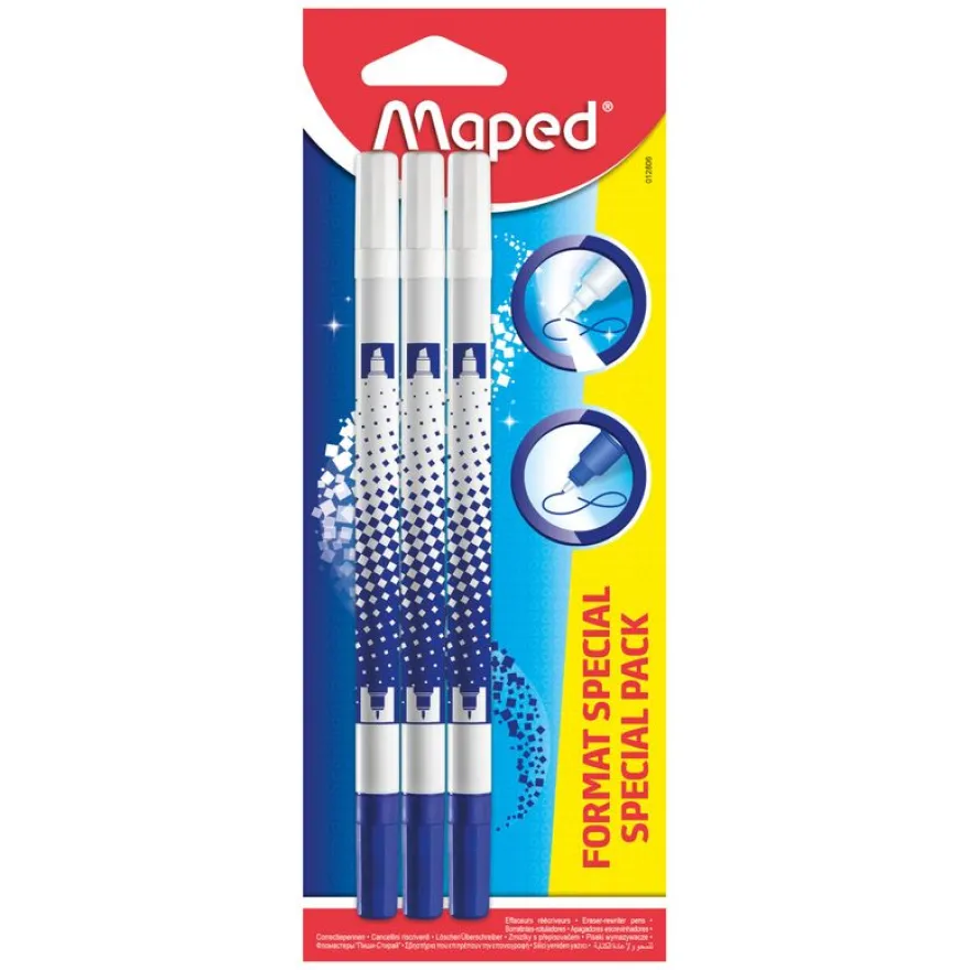 Maped - Pack de 6 effaceurs et réécriveurs - pointe biseautée