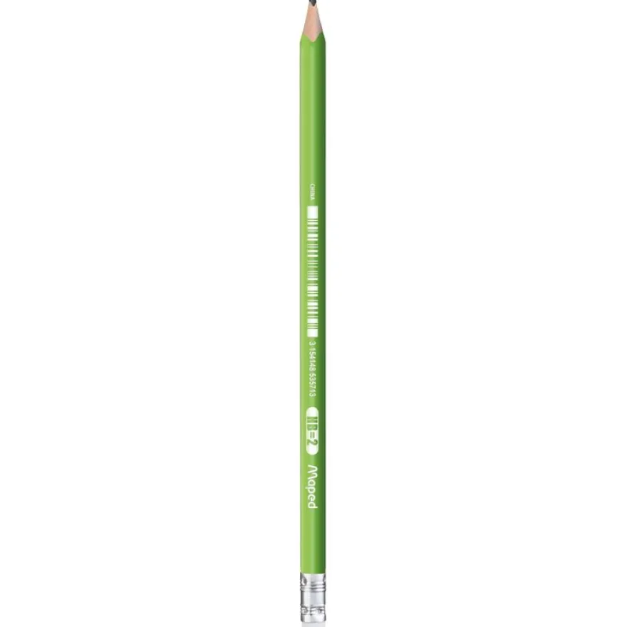 MAPED - Pot de 22 Crayons graphite + guide doigts BLACK'PEPS KIDY LEARN triangulaire HB - embout gomme -41% matière recyclée - décors assortis