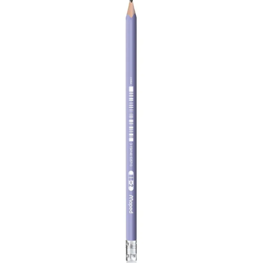 MAPED - Pot de 22 Crayons graphite + guide doigts BLACK'PEPS KIDY LEARN triangulaire HB - embout gomme -41% matière recyclée - décors assortis