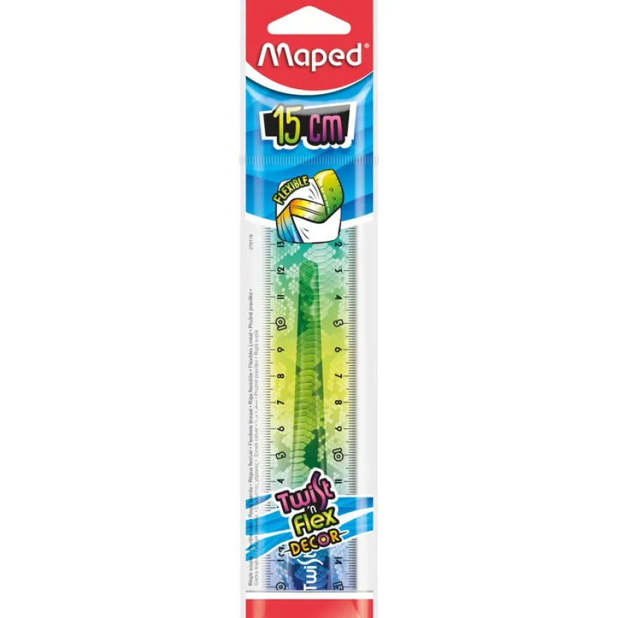 MAPED - Règle plate Twist’n Flex Animal 15 cm - sachet individuel brochable