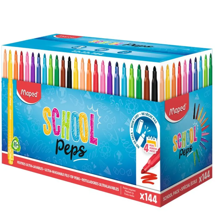 MAPED - School Pack de 144 feutres SCHOOL PEPS 2.0
