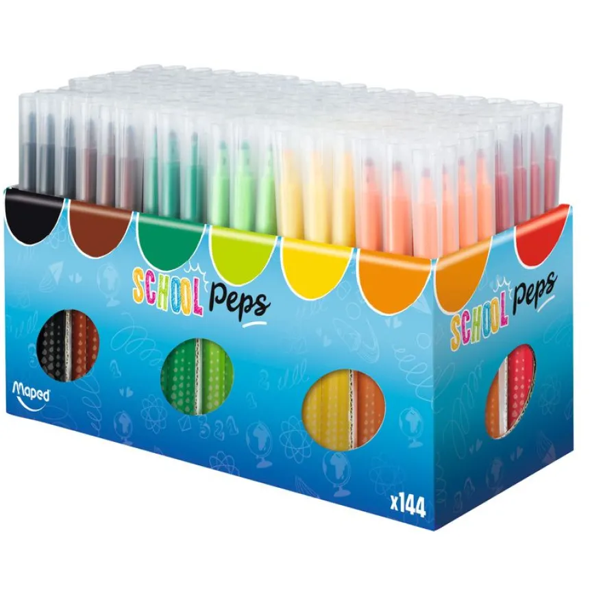 MAPED - School Pack de 144 feutres SCHOOL PEPS 2.0