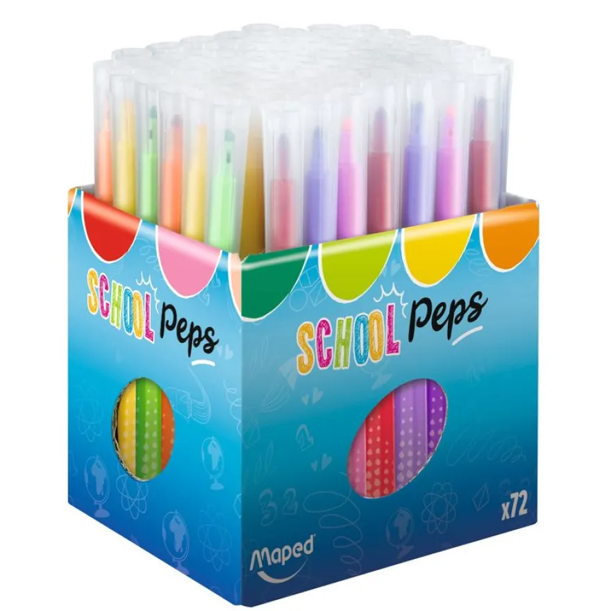 MAPED - School Pack de 72 feutres SCHOOL PEPS 2.0