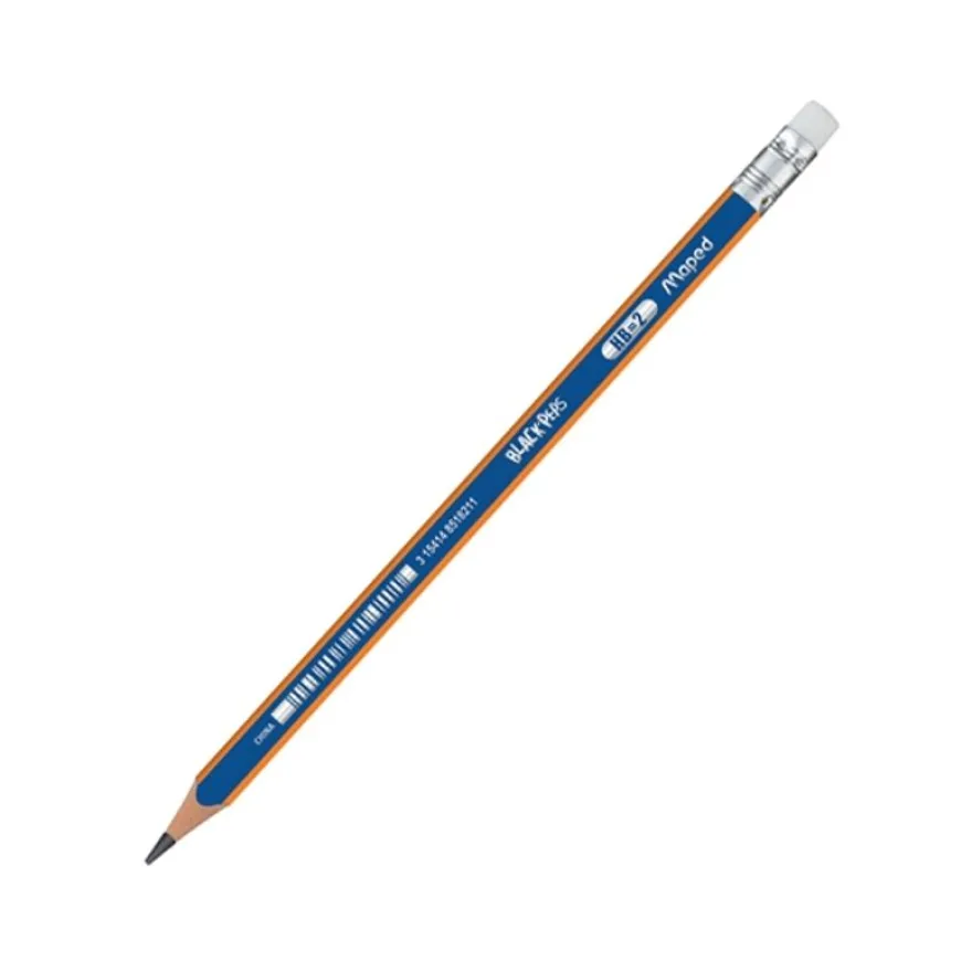 Maped Black'Peps - Crayon à papier - HB - Embout gomme