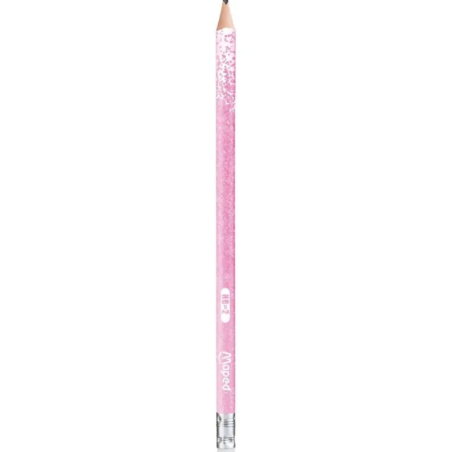 Maped Black'Peps Glitter - Crayon à papier - HB - embout gomme - disponible dans différentes couleurs