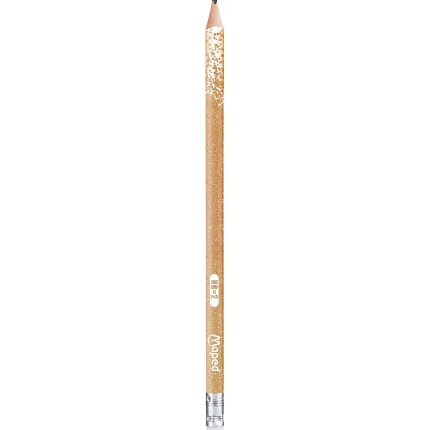 Maped Black'Peps Glitter - Crayon à papier - HB - embout gomme - disponible dans différentes couleurs