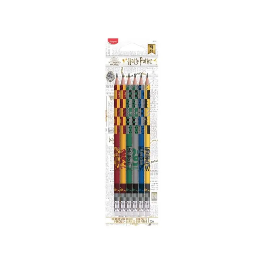 Maped Black'Peps Harry Potter - Pack de 6 Crayons à papier - HB