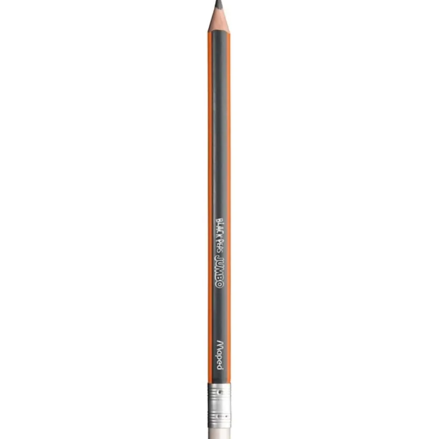 Maped Black'Peps Jumbo - Crayon à papier triangulaire - HB - embout gomme