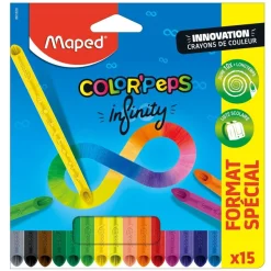Maped Color'Peps - 15 Crayons de couleur Infinity - pochette carton