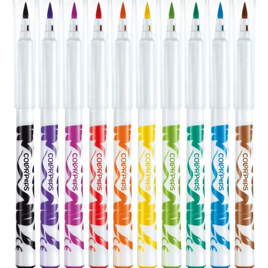 Maped Color'Peps - 10 Feutres pinceaux à pointe souple