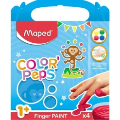 Maped Color'Peps - 4 pots peinture - au doigt - 80gr