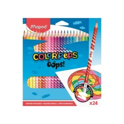 Maped Color'Peps Oops! - 24 Crayons de couleur effaçables - couleurs assorties